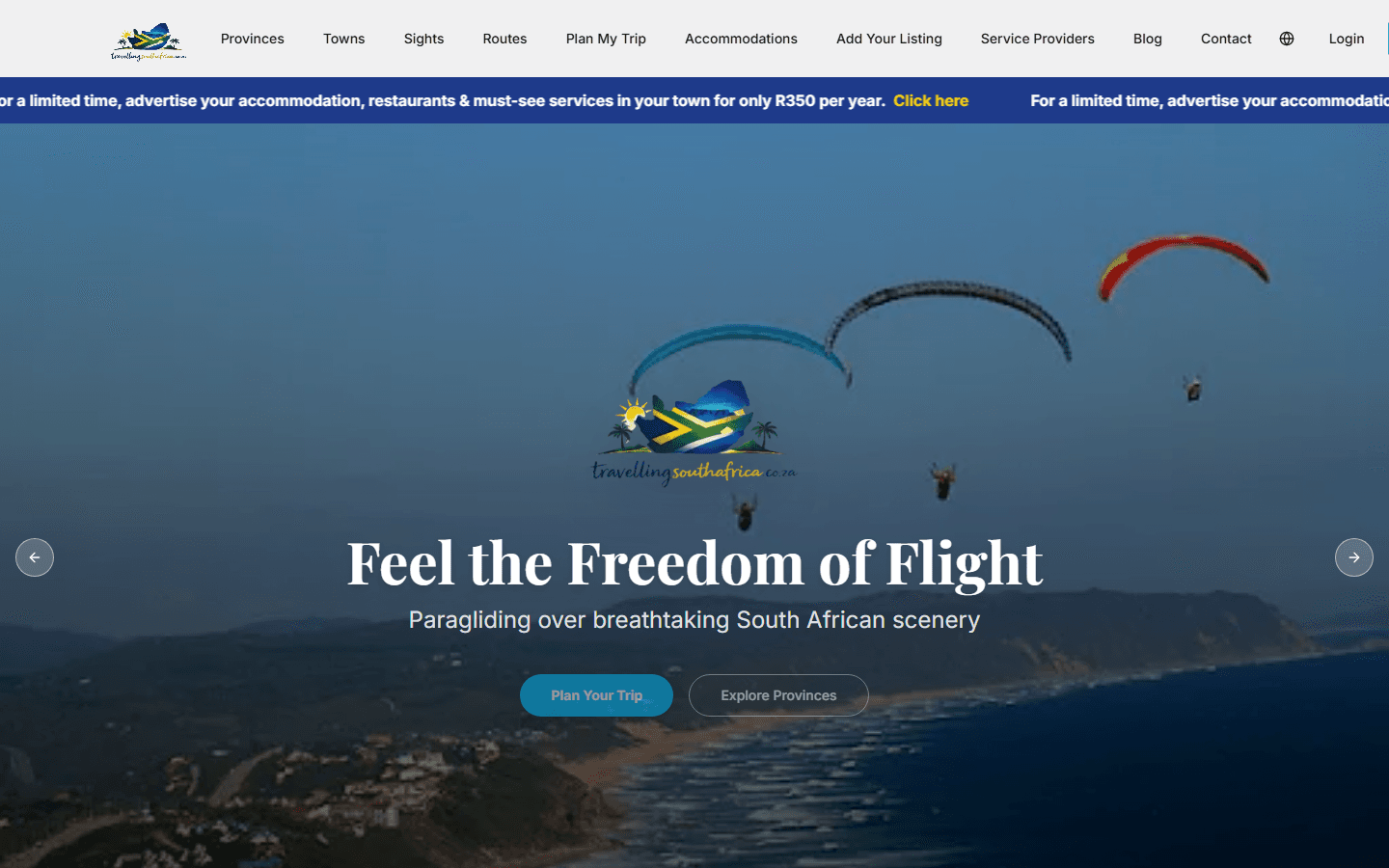 Travelling South Africa — live site
